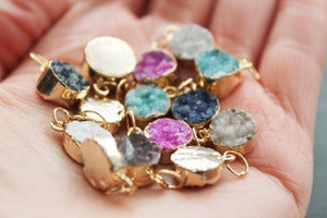Image of NEW IN! Polka Semi-Precious Drusy Pendant.