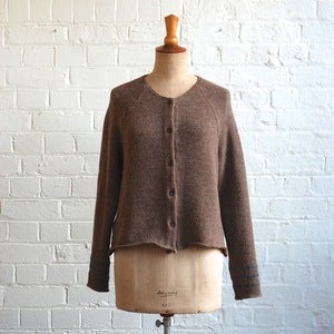 Image of Striped Cuff Cardigan - Nutmeg - Medium