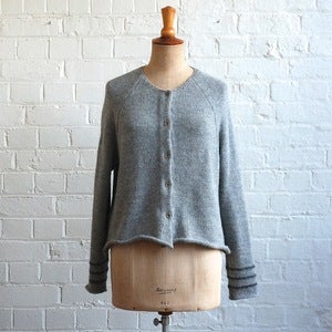 Image of Striped Cuff Cardigan - Foam - Medium