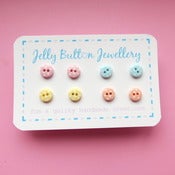 Image of Summer Pastels Miniature Polka Earrings