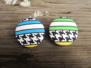 Image of Houndstooth Button Earring Collection 