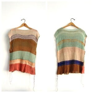 Image of Linen Color Block Top | Coral, Camel, Nude, Aqua