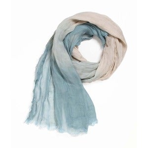 Image of Sea Open Weave Linen Ombré Scarf