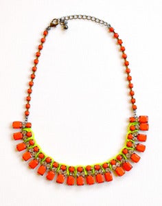 Image of Neon Orange Bib Necklace