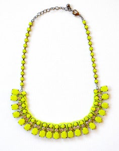 Image of Neon Yellow Bib Necklace