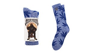 Image of HUF Plantlife Socks - HUF X Snoop 420 BLUE