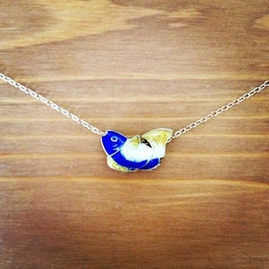 Image of blue fish necklace