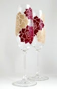 Image of Succulent Stone Rose Champagne Flutes - Set of 2 Custom Toasting Flutes