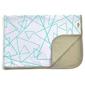 Image of Deluxe organic blanket- blue triangles