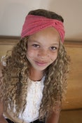 Image of coral turban with silver dots