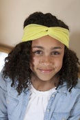 Image of lime yellow turban with silver dots