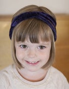 Image of dark purple crushed velvet mini turban