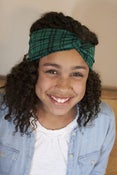 Image of green and black plaid turban