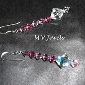Image of Swarovski Drop Earrings - Pink Rainbow