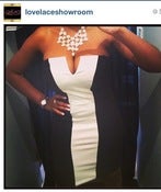 Image of black and white tube dress