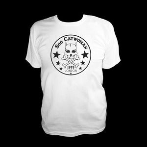 Image of Soo Catwoman White Skull & Bones T-shirt - Black Print