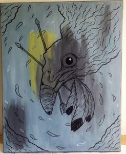 Image of Put a hawk on it original painting on canvas (large)
