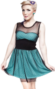 Image of Sourpuss 'Mary Lu' Dress Blue