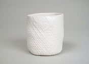 Image of medium porcelain basket cup