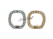 Image of 2 Colors Gold Silver Chunky Chain ID Necklace