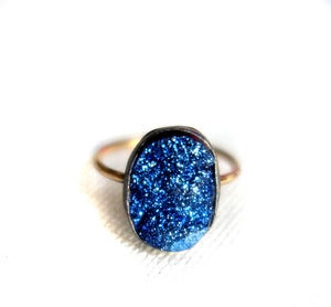 Image of Blue Drusy on 14k Gold Fill Band