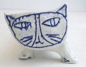 Image of blue and white crackly cat