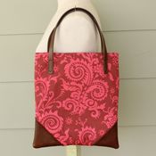 Image of market tote - brick wood fern
