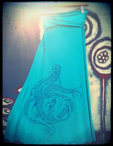 Image of Tentacle - Long Skirt Turquoise