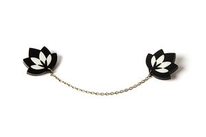 Image of Lotus flower collar brooches - Black
