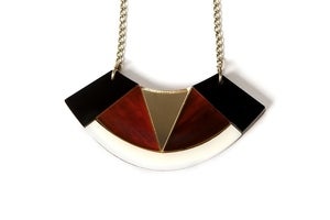 Image of Deco fan necklace – Tortoiseshell 