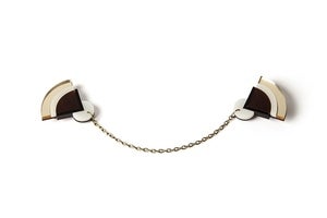 Image of Japanese fan collar brooches – Tortoiseshell 