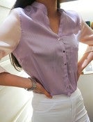 Image of Sara Pastel Button Up Silk Shirt