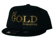 Image of All Gold Everything Black Snapback Hat