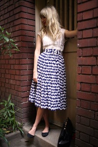 Image of Gauze Printed Dress