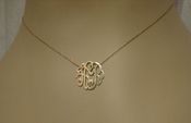 Image of Ginette_NY Mini Lace Monogram Necklace.