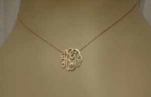 Image of Ginette_NY Mini Lace Monogram Necklace.
