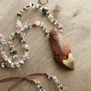 Image of Polychrome Jasper crystal necklace