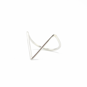 Image of Demi. Sharp Chevron Silver Ring
