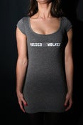 Image of Raised by Wolves women's logo tee charcoal heather