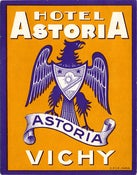 Image of NEW!!! Hotel Astoria Vichy France Luggage Label
