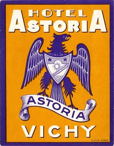 Image of NEW!!! Hotel Astoria Vichy France Luggage Label