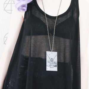 Image of TWO OF SWORDS Tarot Card Pendant