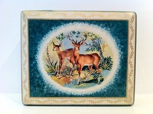 Image of VINTAGE BLUE BIRD HARRY VINCENT DEER TIN