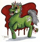 Image of Zombie Unicorn marker sketch