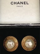 Image of Vintage Chanel Faux Pearl Earrings