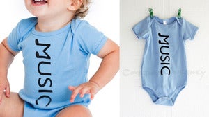 Image of COURTNEYCOURTNEY 18-24m onesie/music/babyblue