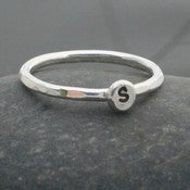 Image of LARK Sterling Silver Letter Initial Stacker Ring
