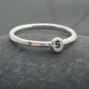 Image of LARK Sterling Silver Letter Initial Stacker Ring