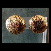 Image of Vintage Chanel Gold Tone Engraved Clip Earrings