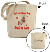 Image of I'd Rather be Knitting Tote Bag w/ Craftster Logo